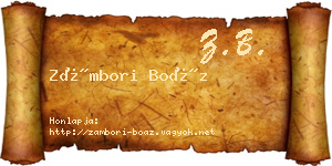 Zámbori Boáz névjegykártya